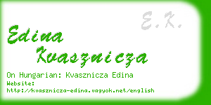 edina kvasznicza business card